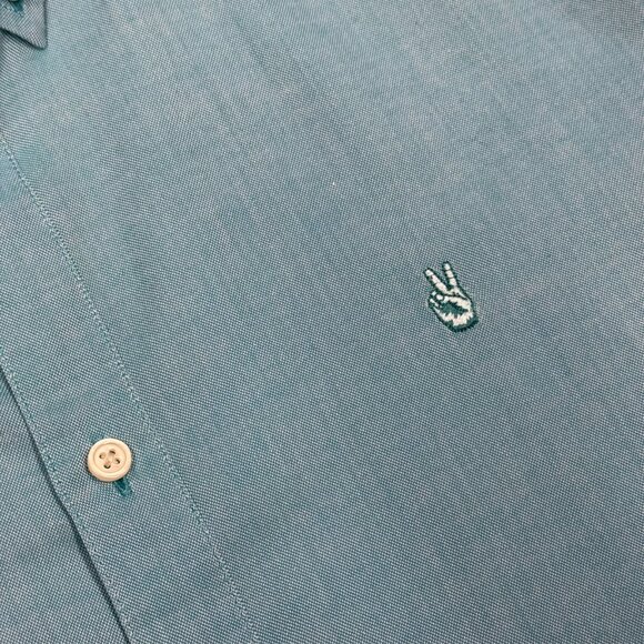 John Varvatos USA Mens Long Sleeve Shirt Button Down Blue Cotton Medium - Picture 4 of 8